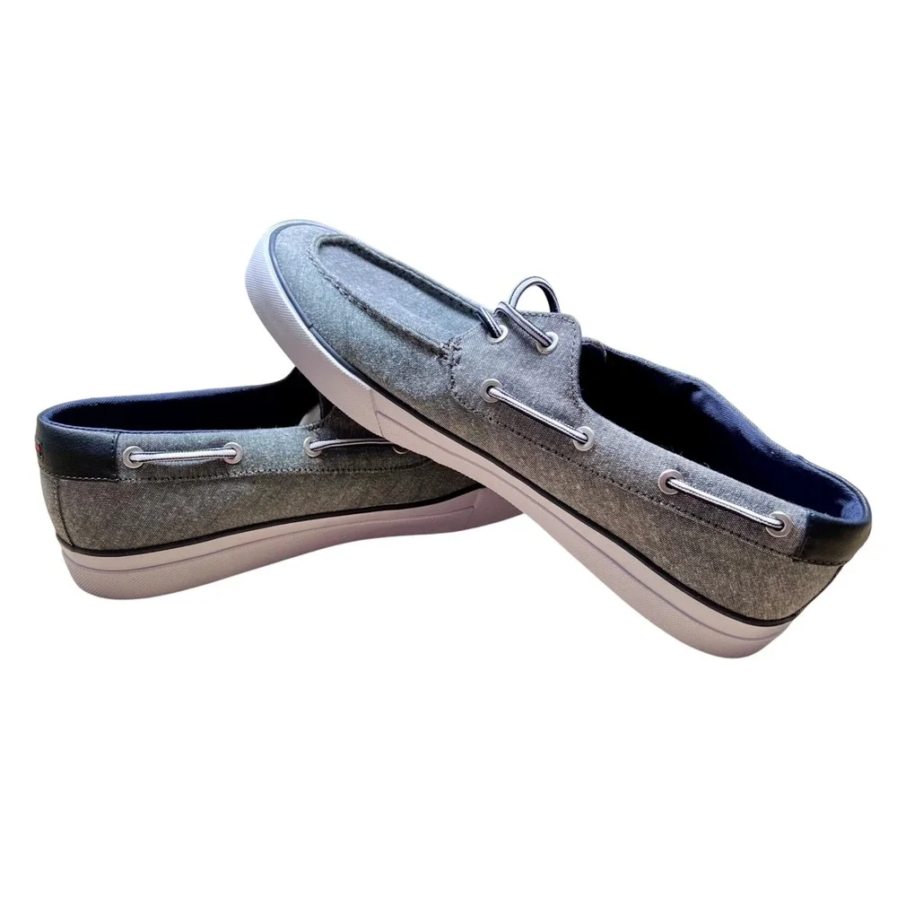 NWT Tommy Hilfiger Petes Men's Gray Boat Shoes Slip On Lace Up Size 11.5‎